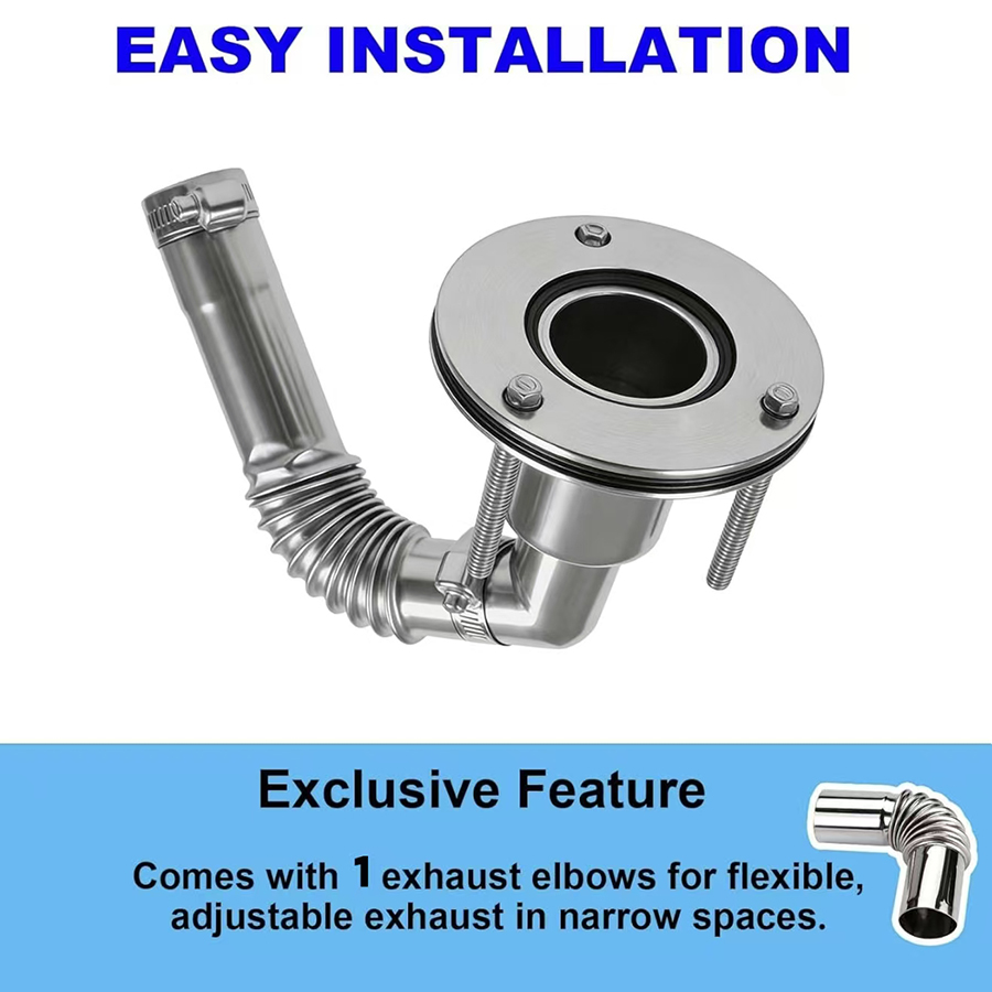 Diesel Heater Silencer Muffler - 24mm/0.94' 316 스테인리스 스틸 선체 통과