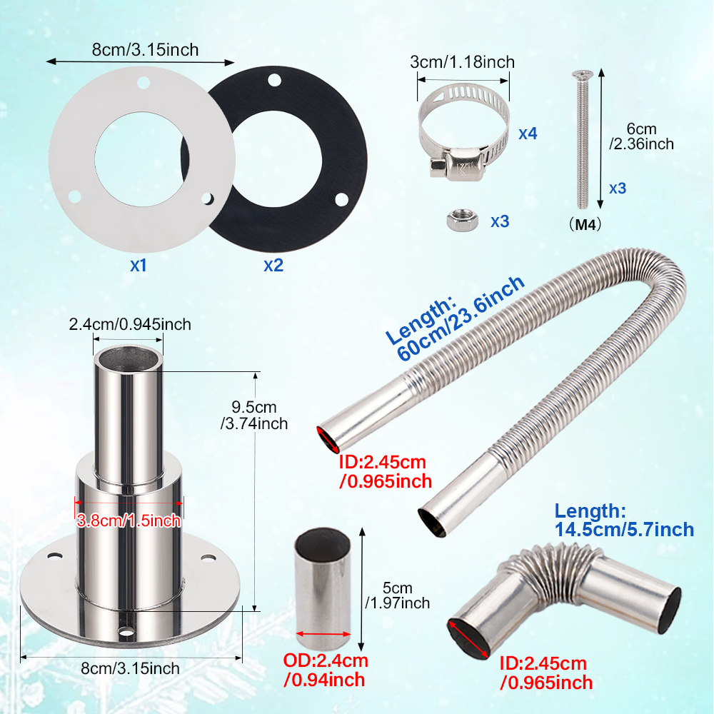 24mm 디젤 히터 배기 파이프 키트, 배기 튜브 연결 - Diesel Heater Ducting Kit 리뷰 및 가격