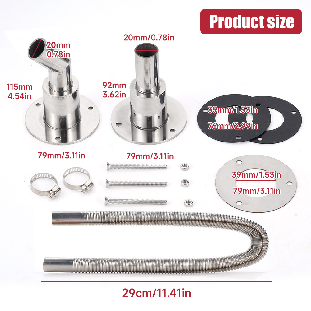 24mm 디젤 히터 배기 파이프 키트 스테인레스 스틸  - Diesel Heater Silencer Muffler 리뷰 및 가격